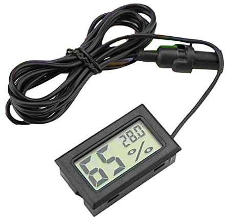 HETHLIF Mini Medidor de Humedad del Higrómetro de Termómetro Digital con Pantalla LCD de Sonda para Exteriores Interiores