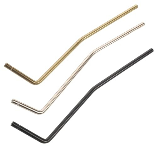 Baluue Palanca de Trémolo para Guitarra Eléctrica 5 MM Kit de 3 Piezas Negro Dorado y Cromado Palanca Puente Instalación Directa Compatible para Uso Profesional y Aficionados