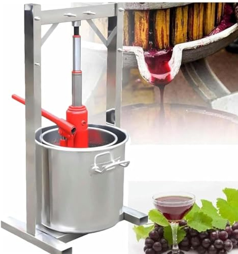 Pressa idraulica per la produzione di succo di mela e bacche d'uva, in acciaio inox, facile da pulire, con secchio filtrante