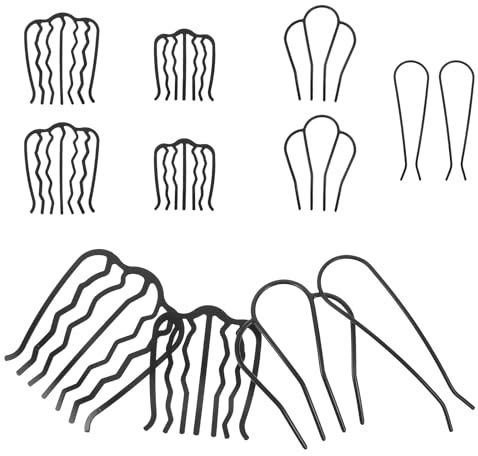 POPETPOP 12pcs Épingles à Cheveux en Métal pour Chignon Design Raffiné et Sécurité Antidérapante pour Coiffures Élégantes