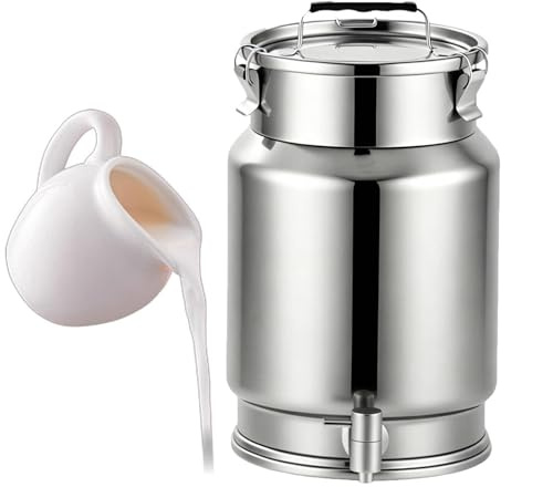 fusto bidone acciaio per olio 2.5-30 litri con rubinetto contenitore recipiente bidoni acciaio inox per contenitori alimenti distributore di bevande for conservare liquidi e solidi,A-2.5L