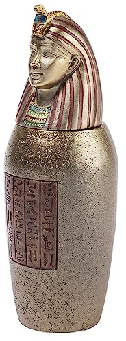 Vaso egiziano Canope - Modello Amset - Decorazione egiziana 20, Oro