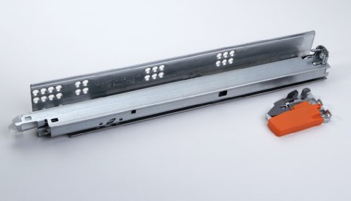 1 paio di guide su rotelle Blum, guida per cassetto, guida estrazione per cassetto, guida a estrazione totale, metallo zincato, portata 30 kg, con ammortizzazione e autorientro, lunghezza complessiva 450, montaggio invisibile