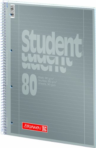 5 Collegeblöcke Student A4, Colour Code silber, liniert (Lin. 27) 80 Blatt, 90 g/m²