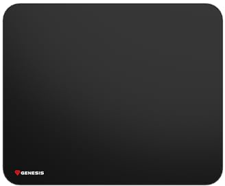 Genesis Carbon 500 L Gaming Mauspad 400×330 mm – Speed Oberfläche, rutschfeste Gummibasis, wasserabweisend, vernähte Kanten, präzise Maussteuerung, Kompatibel mit optischen & Laser-Mäusen, schwarz