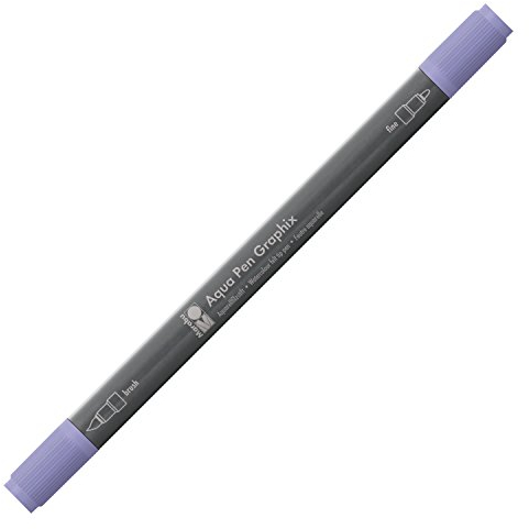 Marabu 01450003226 - Aqua Pen Graphix pastell lila, Aquarellfilzstifte mit brillanter Farbe, wasserbasierte, lichtbeständige Pigmenttusche, mit Doppelspitze, aquarellierbar auf Aquarellpapier