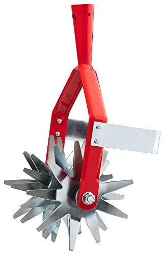 KADAX Sternfräse mit Jätemesser, Gartenfräse, Krümler zum Lockern des BO-dens, Kultivator für Garten, Rasen, Unkraut, Rollhacke, Bodenkrümler aus Stahl, Rollkultivator (ohne Stiel)