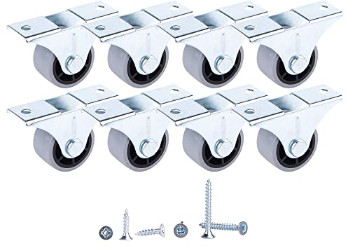 Rotelle in gomma per mobili, ruote piccole, 30 mm, non girevoli, non in plastica, per elettrodomestici e attrezzature, ruote piccole, con viti incluse (8, Ø 30 mm/35 kg)