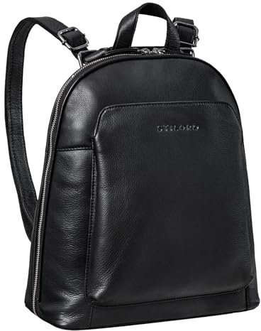 STILORD Skyler Tasche Rucksack Leder 2 in 1 Rucksacktasche Umhängetasche Vintage Daypack Reiserucksack Anti Diebstahl Schultertasche Echtleder Farbe:schwarz