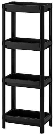 Generisch Vesken Regal für Badezimmer, Badregal,Küche,Büro,Schule,4 Etagen 36x23x100 cm (schwarz)