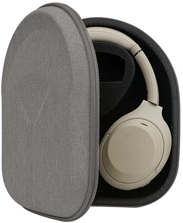 GEEKRIA Custodia per Cuffie Shield Compatibile con Sony WH-1000XM5, WH-1000XM4, WH-1000XM3, WH-1000XM2, WH-910N, Borsa da Viaggio Rigida Sostitutiva con Custodia per Cavi (Marrone Chiaro)
