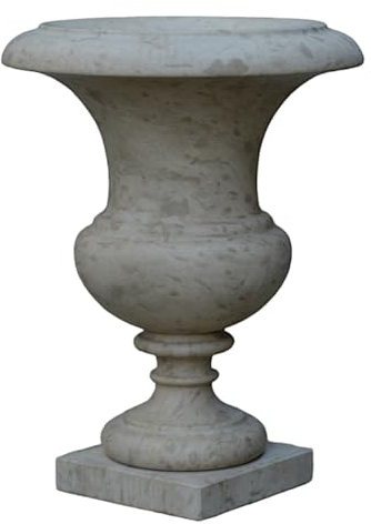CBAM Medicean Kalkstein Marmor Vase H 40cm Dekoration für Innen Draußen Italienisches Design H 40 cm