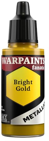 The Army Painter, Warpaints Fanatic Metallics Bright Gold Single Acrylics, Miniature Hobby Painting, Quality Paint for Miniature Wargaming
