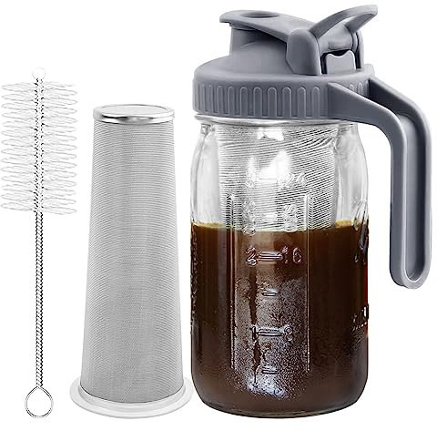 yomoe Cold Brew - Brocca da 907 ml, con filtro super in acciaio per caffè , tè ghiacciato