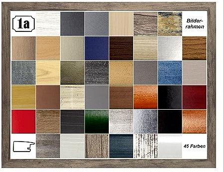 Colorello Bilderrahmen Posterrahmen Puzzlerahmen 48x64 cm Wildeiche Dekor 64x48 cm mit weisser Rückwand und klarem Acrylglas