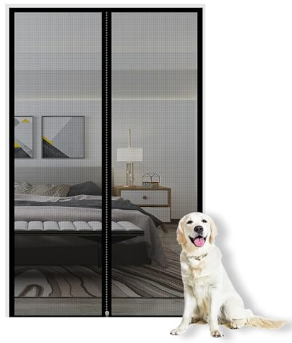 XIEMINLE Custom Size Fly Insect Screen Door, Anti Mosquito Net Fly Curtain, Insect Protection Door Mesh for Living Room Children's Room, Keep Bugs Out Lets Fresh Air in (W*H:110 * 210cm,Position 4)