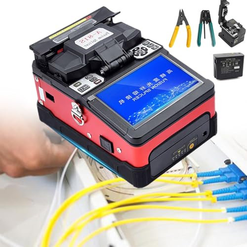 Hoiaost Giuntatrice Fibra Ottica: Mannaia/Spelafili, Attrezzatura Giunzione Ad Arco Cavi in ​​Fibra Ottica con Allineamento Automatico 4 Motori E Supporto VFL Opm, Saldatura Continua per 200 Volte