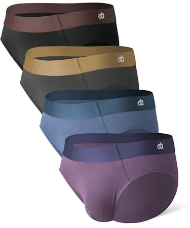 DAVID ARCHY Boxershorts för män, 4-pack, ventilerande herrunderkläder, bambufiber, retroshorts, Trosor: gråblå + svart + mörkgrå + grålila, XXL
