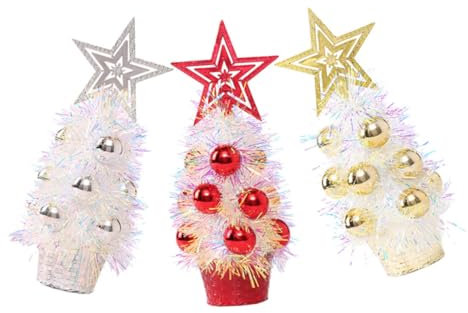 LABRIMP 3stücke Mini Weihnachtsbaum Dekoration Künstliche Tischchristbäume Für Festtags-Dekoration Für Zuhause Partys