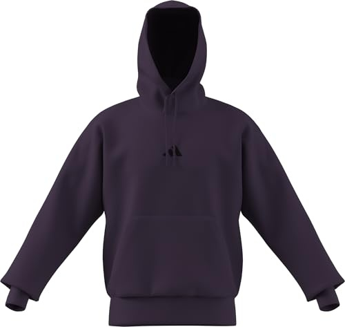 adidas Hombre Essentials FEELCOZY Fleece Hoodie, Aurora Plum/Black, L
