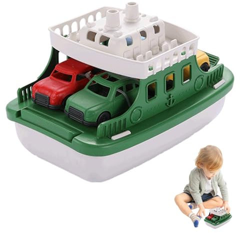Ruwshuuk Spielzeugboot für Kinder, Bootsspielzeug,Transportboot-Modellspielzeug | Kreatives Transportboot-Modell für Kinder, Fährboot-Spielzeug für Kleinkinder mit 4 kleinen Autos