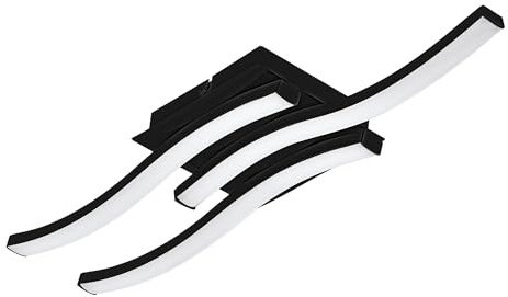 EGLO LED Deckenleuchte Cabezas-E, stabförmige Deckenlampe | Wohnzimmerlampe aus Metall und Kunststoff in schwarz weiß, Lampe Decke Wohnzimmer, warmweiß, 43,5 x 11 cm