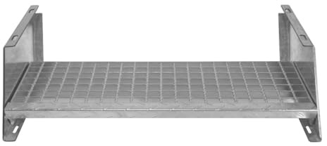 Marche pour Escalier Caillebotis 900 x 240 mm en Acier Galvanisé DIN 24537 Maille 20 x 25 mm Résistant à la Corrosion EN ISO 1461 - Construction Bâtiment Sortie de Secours [Fixations INCLUSES]