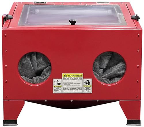 Cabina per sabbiatura, sabbiatrice dentale professionale da 90 litri con divisorio cavo incorporato, consumo d'aria di 6-25 CFM e pressione di 75-125 PSI, prevenzione scientifica della diffusione de