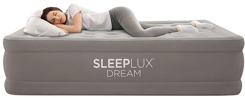 SLEEPLUX Dream Luxury Queen Materasso ad aria, doppia pompa integrata, rimane gonfio tutta la notte, materasso gonfiabile doppio alto da 50,8 cm con travi elicoidali, per ospiti, camper, campeggio e