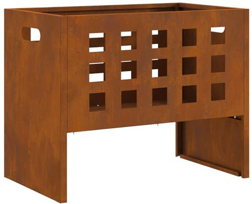 vidaXL Grande Focolare Rustico a Legna in Acciaio Corten per Uso Esterno Ideale per Giardini, Patios e Corti, Perfetto per Creare Atmosfere Calde e Accoglienti