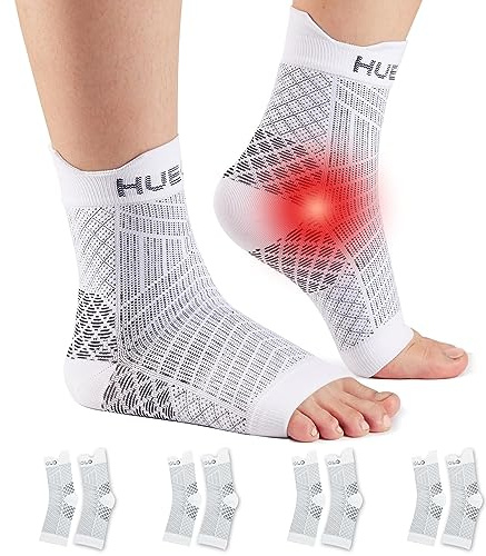 HUEGLO 4Paar Kompressionssocken Fussbandagen Sprunggelenkbandage