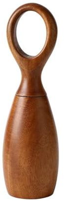 GRUGOODS Juego de molinillos de sal y pimienta de madera de acacia de 7'' de grosor ajustable Molinos de sal y pimienta clásicos rellenables con núcleo de cerámica para la cocina (1)