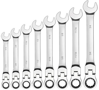 WAFOHSR Chiavi A Cricchetto Utensili Manuali for Riparazione Auto 72 Denti Fini con Spazi Stretti Chiavi A Cricchetto Chiavi Inglesi Ampia Applicazione(8pcs)