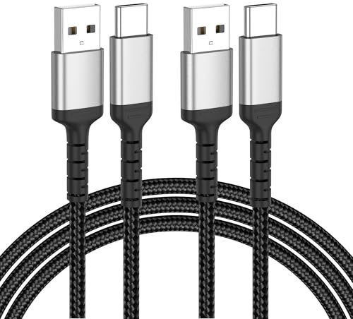 ADILIFT USB to USB C Cable 1m 2Pack, 60W Type C Fast Charger Cord | 3A Braided USBC Data Cable for iPhone 17/16 Pro Max, Samsung S25/S24, MacBook Pro/Air, Huawei P80, Pixel