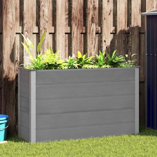 Emmtore Garten-Hochbeet WPC 150 x 50 x 91 cm Grau
