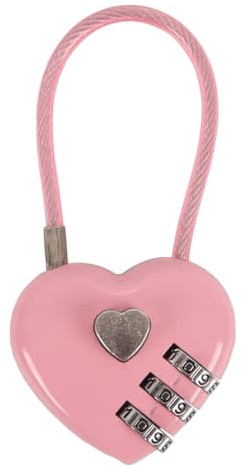 Voyoo Cadenas à combinaison en forme de cœur rose pour casier d'école, casier de sport, bagages, clôture, sac à dos