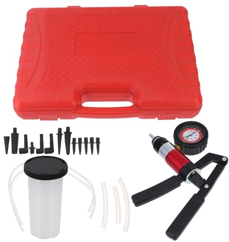 FUNOMOCYA Kit Pompa Manuale per Spurgo Liquido Freni Vacuometro, Strumento per Spurgo Olio Frizione Auto, Attrezzo Portatile per Cambio Olio e Aspirazione Aria Impianto Frenante, Uso