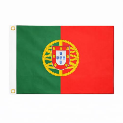 Brick Takeover Bandera de los países de Portugal, 150 x 90 cm, con ojales metálicos