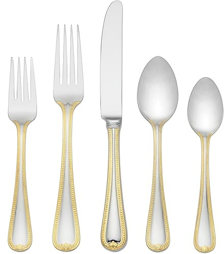 Lenox 5-Piece Vintage Jewel Gold Place Setting , Silver -