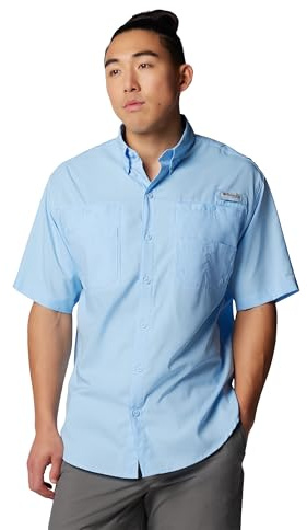 Columbia Mens PFG Tamiami II Short Sleeve Fishing Shirt, Sail, Large