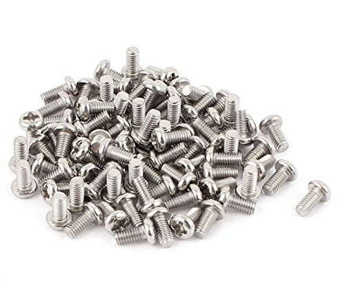 sourcing map Phillips Rundkopfschrauben M3 x 6mm60 Stück | 304 Edelstahl Kreuzschlitz Linsenkopfschrauben Pan Kopf Schrauben