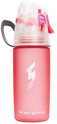 Qshare Misting Drinking Water Bottle,400ml Spray Mist Sports Bottle for Outdoor Sport Hydration and Cooling Down, FDA Approved BPA-Free Misting Water Cup with Unique Mist Lock Design