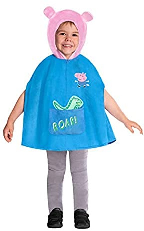 Amscan - Kinderkostüm Peppa Pig George, Kapuzenumhang und Dinosaurier-Spielzeug, Motto-Party, Karneval, Fasching, 110