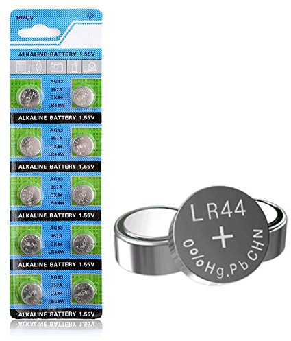 Cotchear 10Pcs AG13 LR44 Batteries 357A L1154 Battery 1.5V 357 S76E G13 LR1154 SR44 Alkailine Button Cell