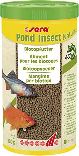 Sera Pond Insect Nature (2mm) 1000 ml ein Biotopfutter bzw. Teichfutter oder Goldfischfutter aus nachhaltigem Insektenmehl als Proteinquelle, ohne Farb- & Konservierungsstoffe
