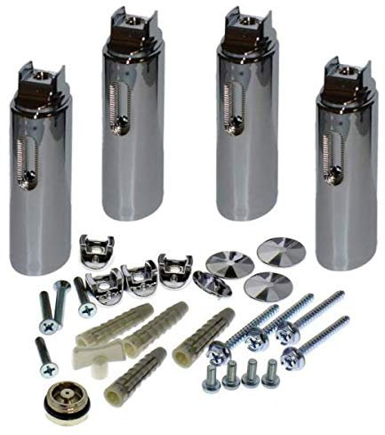 Kit Fixations murales chromées pour sèche serviette Timelis, 4 pièces