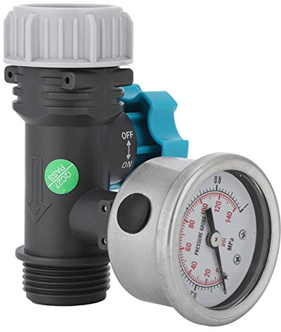 G3/4in Water Pressure Regulator Valve, 4.7cm/1.9in Adjustable Pressure Reducer Irrigation Control System with Pressure Gauge for Greenhouse Garden Courtyards Lawns