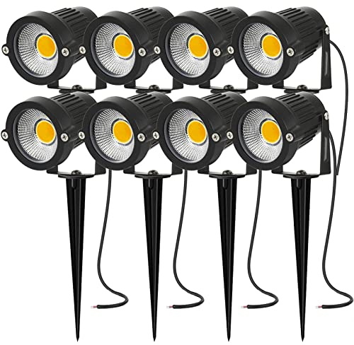 Nother 5W AHOTSUK Faretto da Giardino con Picchetto LED Faretti Esterno Picchetto IP66 Bianco Caldo 12V 24V per Esterno Giardino COB