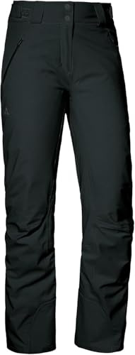 Schöffel Damen Weissach L, Wasser- und Winddichte Skihose, warme Schneehose mit Verstärkung gegen Skikantenschläge und Schneefang, Black, 44