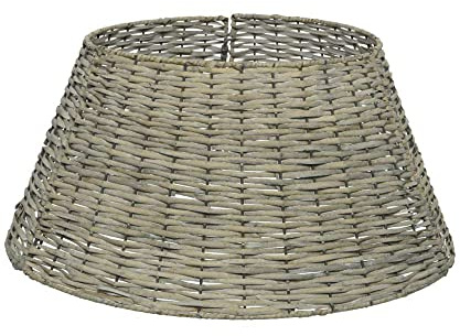 Weihnachtsbaumdecke aus Weide 57x28cm für Bäume bis 180cm Rattan Korb Christbaumdecke Natur grau